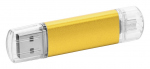 Memoria USB OTG amarilla disponible a granel para aplicar un logotipo